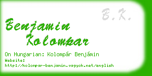 benjamin kolompar business card